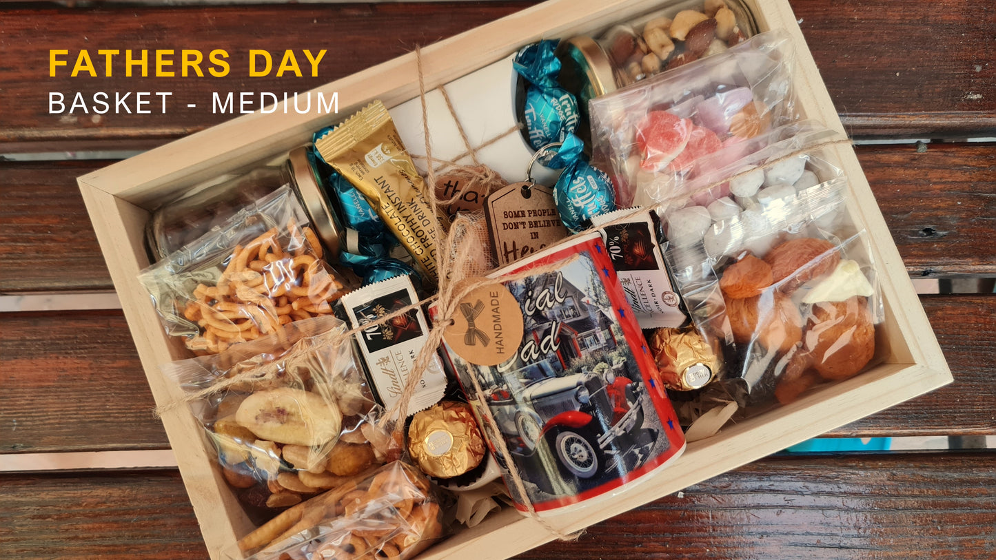 Fathers Day Medium Gift Basket, top view