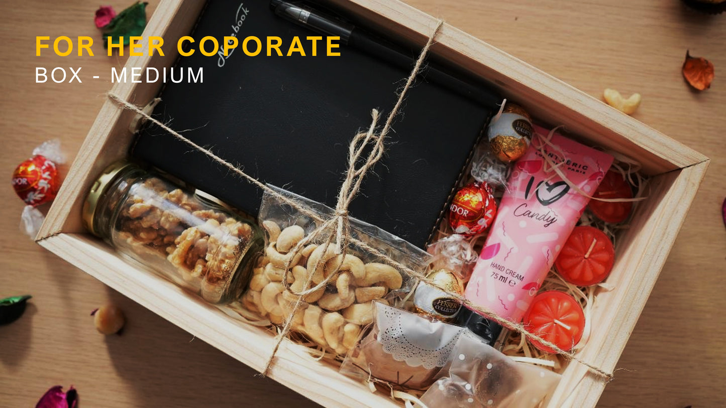 Corporate Gift Basket "For her" Medium, top view
