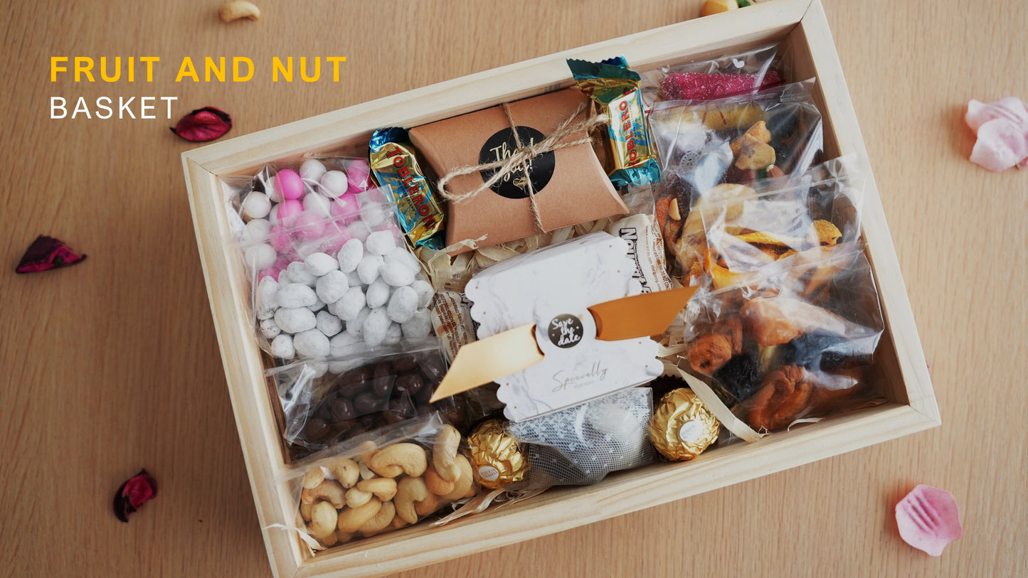 Fruit and Nut Gift Basket, top view