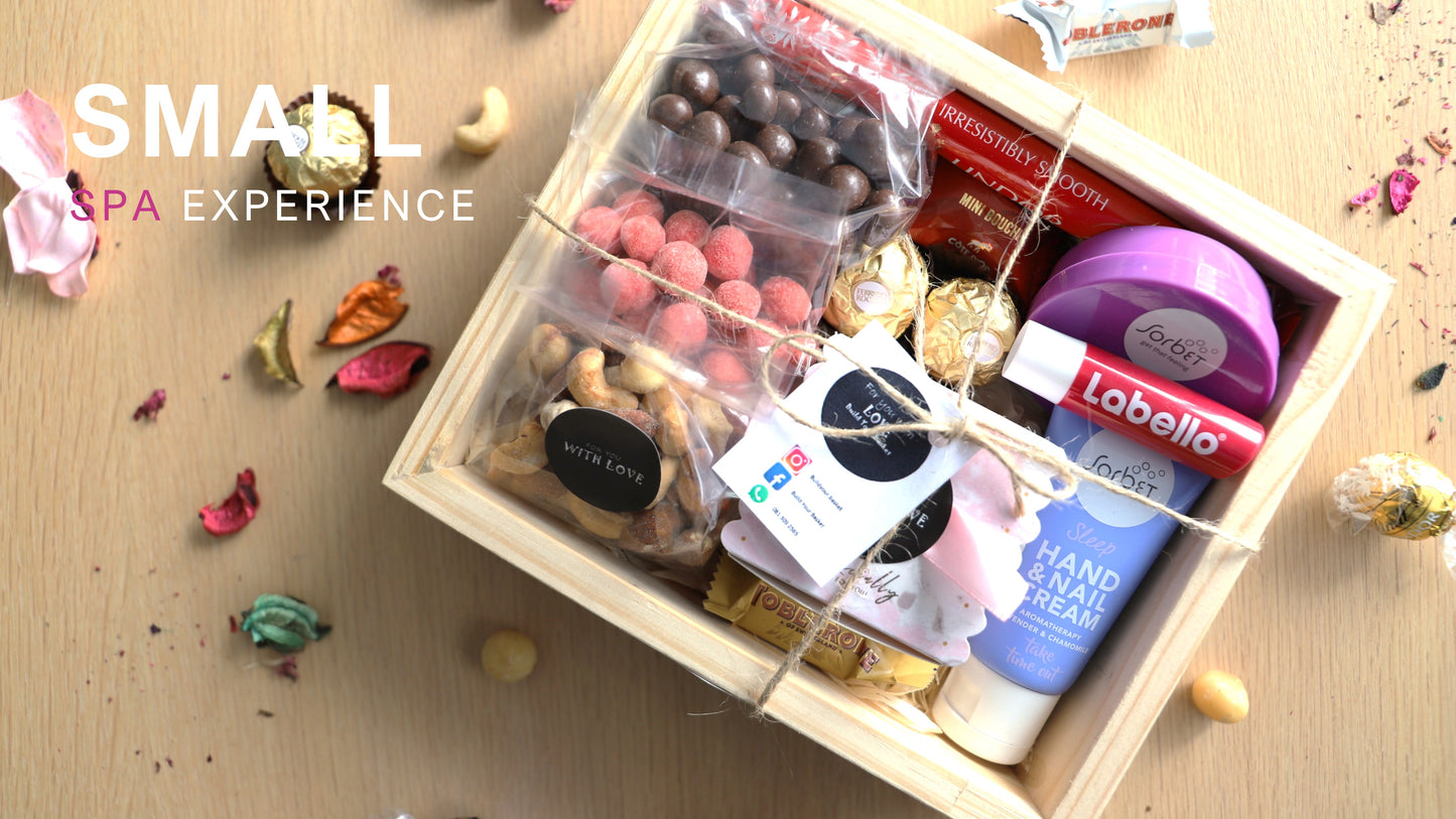 Small Spa Gift Basket, top view