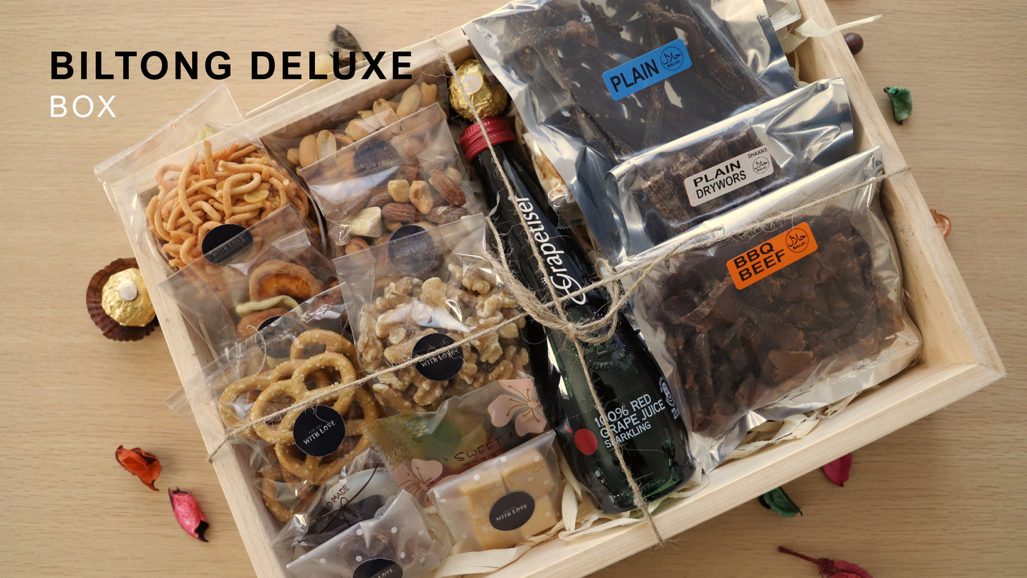 Biltong Deluxe Gift Basket, top view