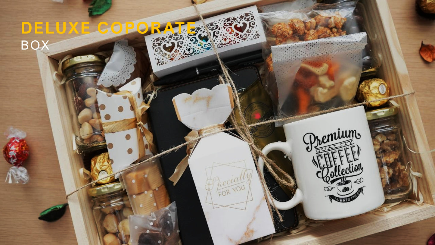BYB Corporate Deluxe Gift Basket, top view