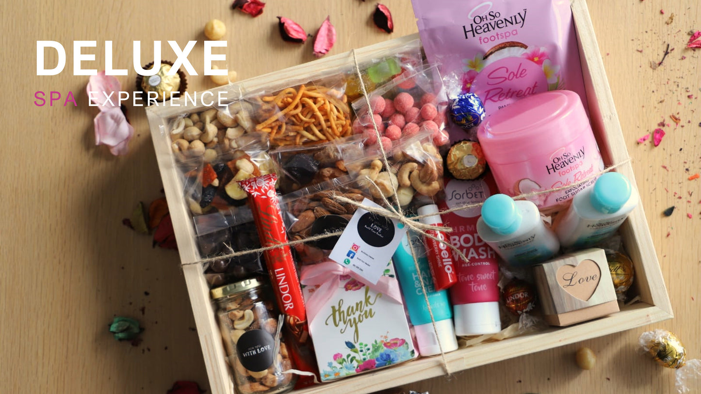 Deluxe Spa Gift Basket, top view