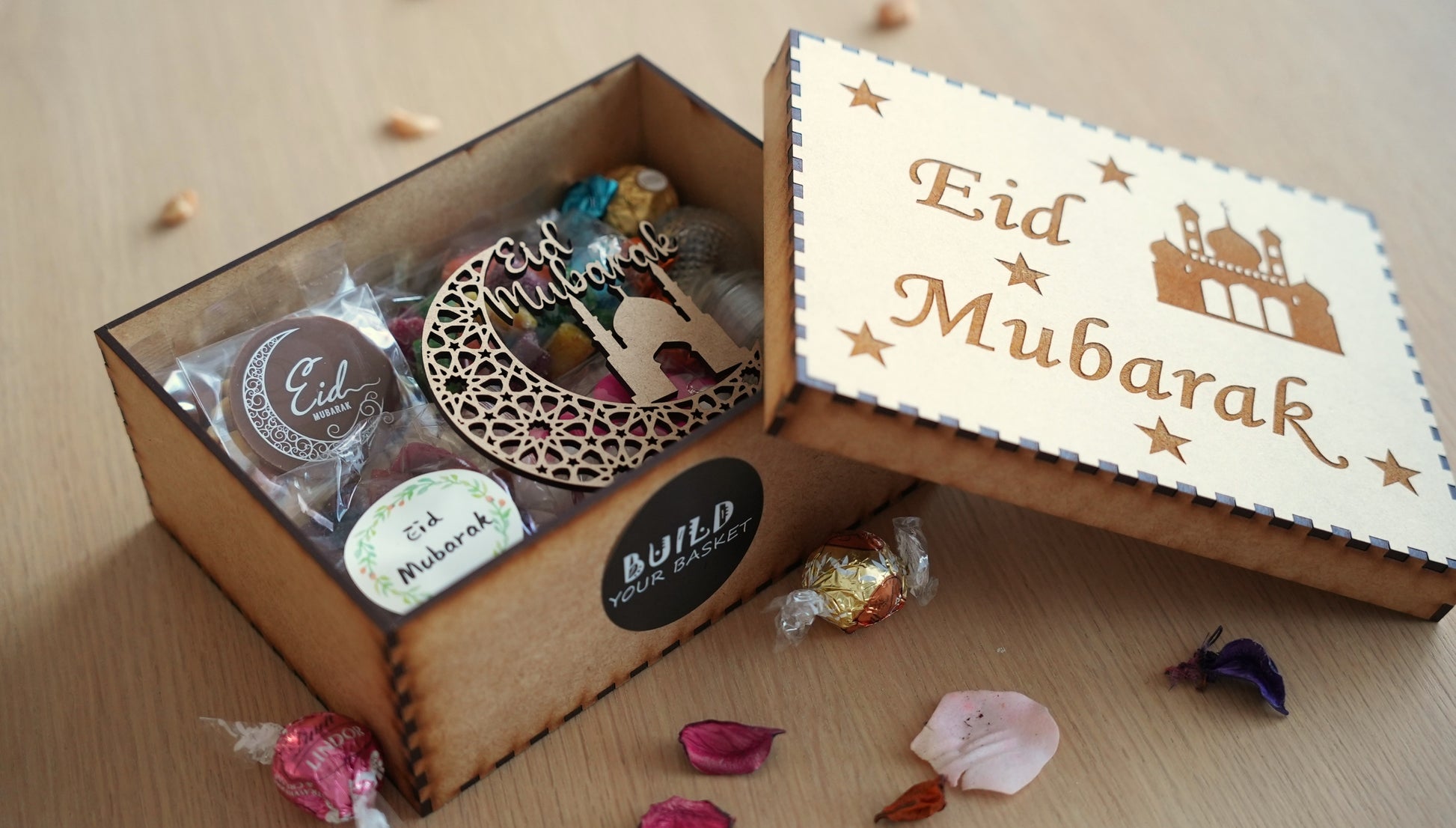 Engraved Eid Basket, top view