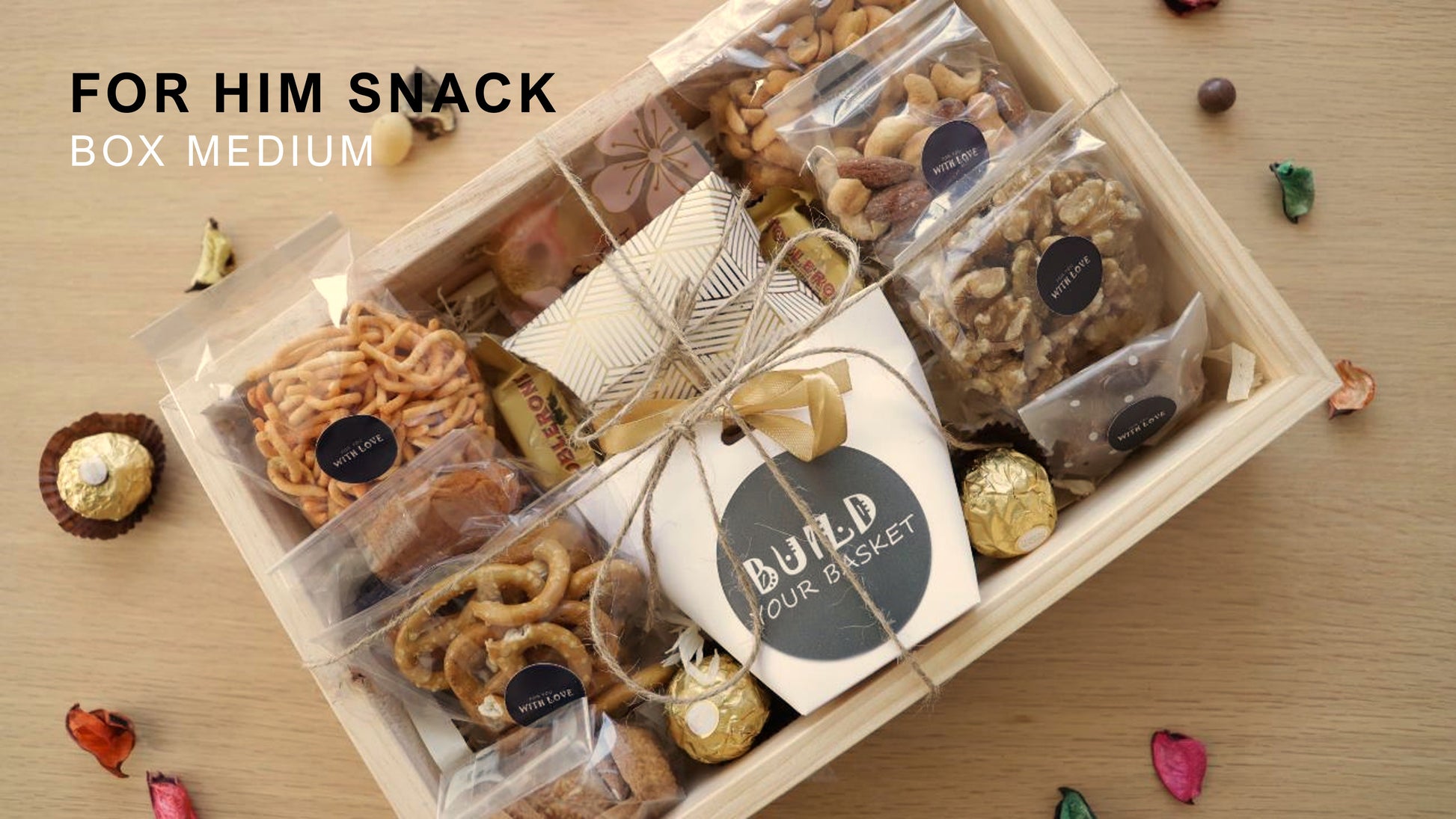 For Him Snack Box, top view