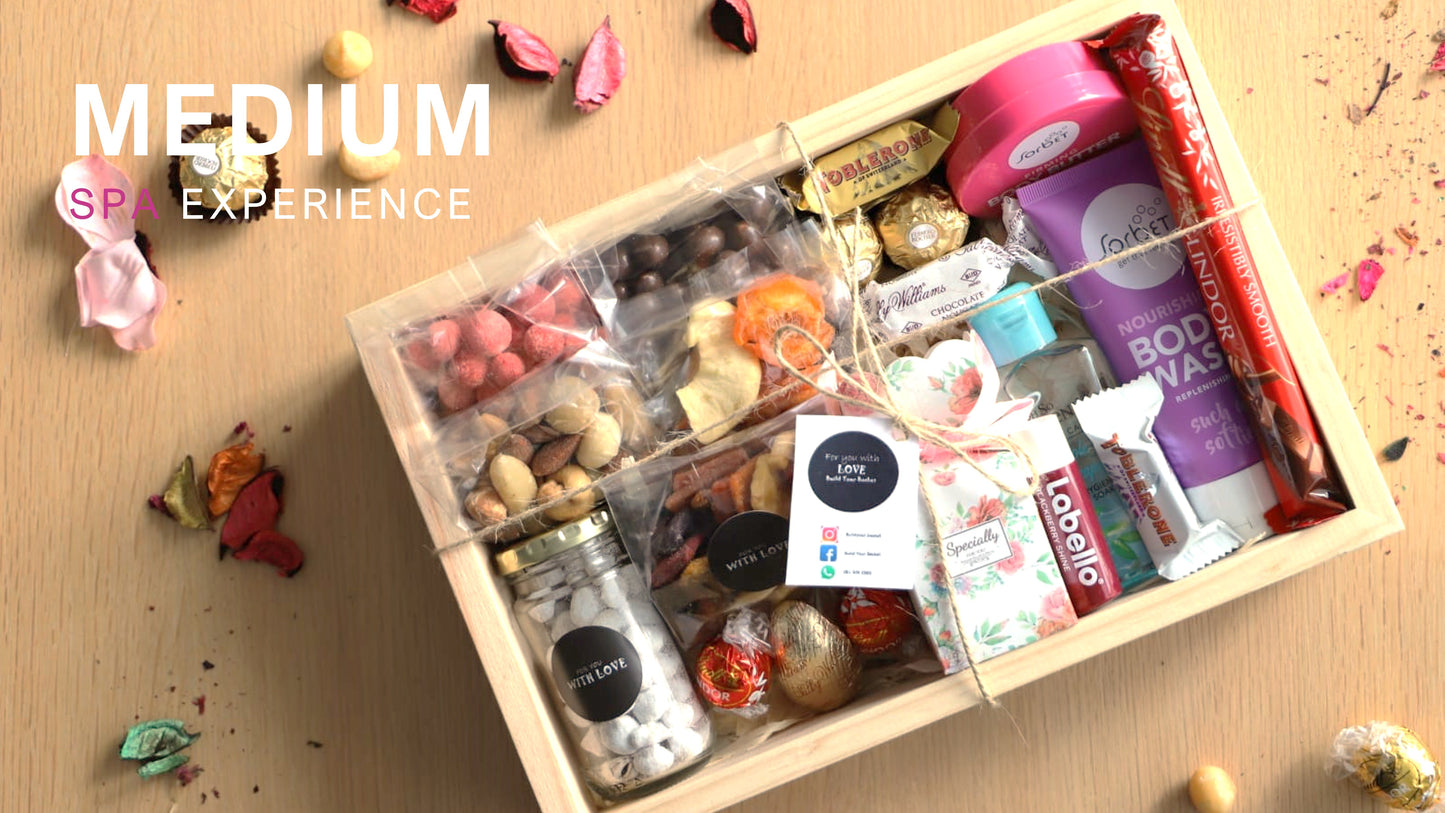 Medium Spa Gift Basket, top view